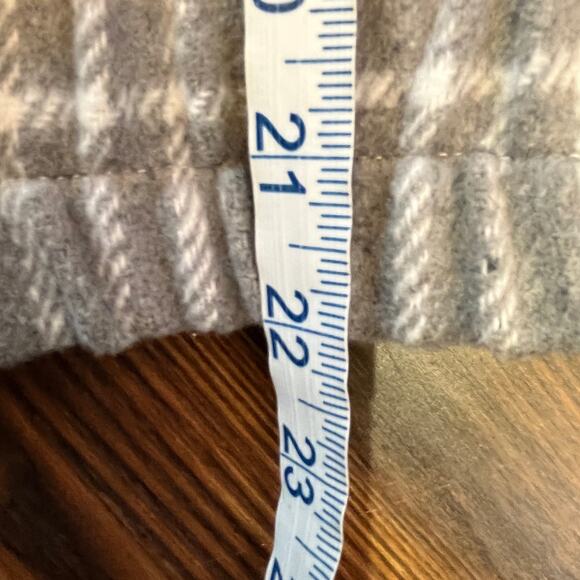 Shacket Flannel Windowpane Button Front Cropped Shacket Size L - Picture 10 of 10